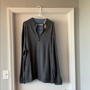 NWT Gray Tommy Bahama Quarter Zip Pull Over